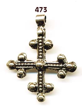 473 - Cross, Old Coptic Trinity Form, 19C