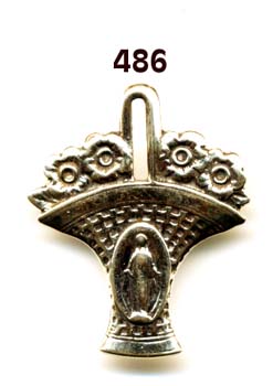 486 - Medal, Flower basket, Miraculous.