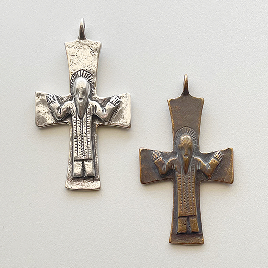 497 - Benediction Crucifix, Byzantine, 7C Antiquity. 2 1/2"