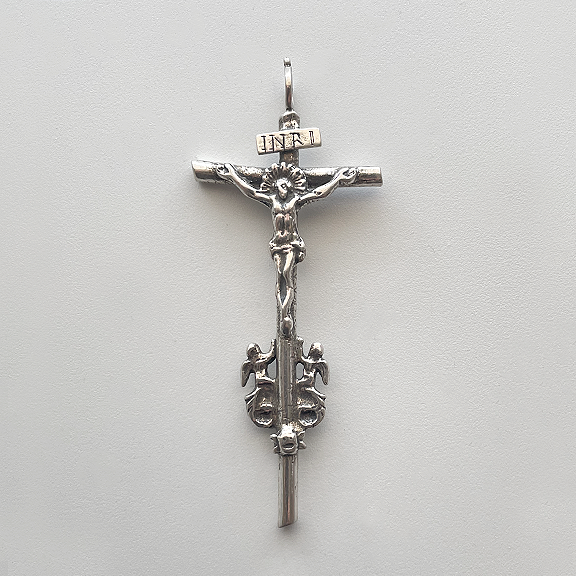 583 - Crucifix, Antique Angels, 18C Italy