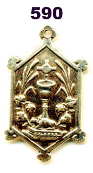 590 - Medal, Eucharist w/Trinity Symbols