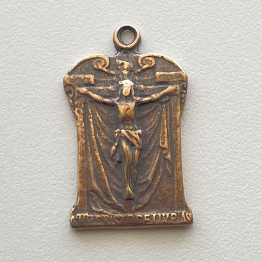 634 - Medal, Crucifix, Draped 7/8"