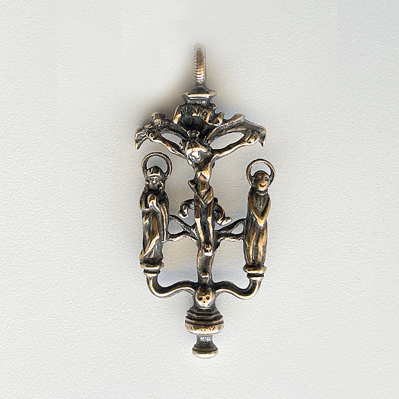 818 - Medal, Pendant, Lord of Miracles w/saints 2 1/4"