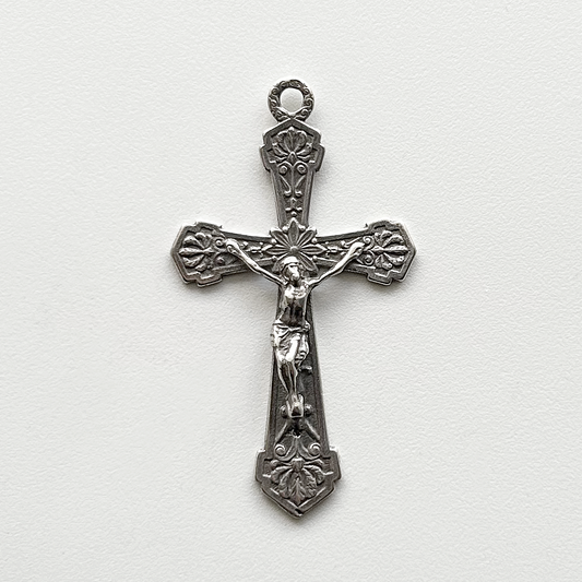 853 - Crucifix, Thistle Flowers, Inscribed