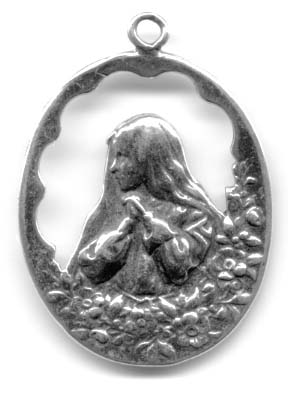 903 - Medal - Openwork, Mary/Flowers