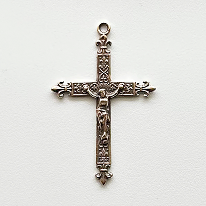 981 - Crucifix - Patterned - Fleur de Lis