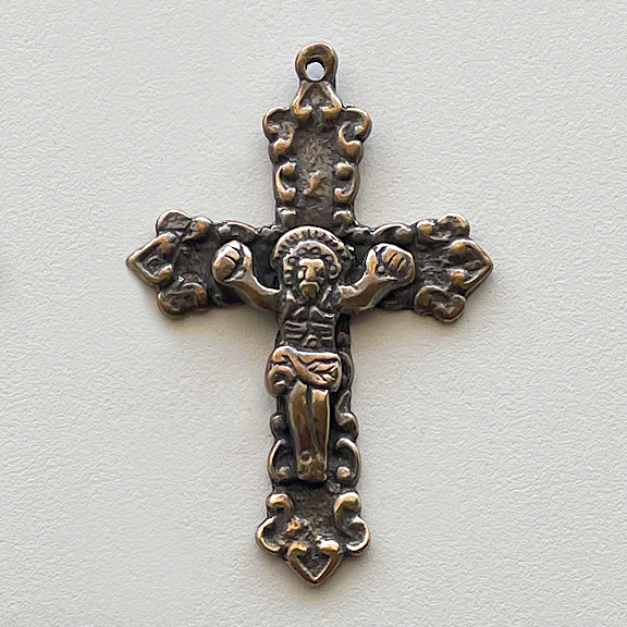 983 - Crucifix - Small Latin America 18C - 1 3/4"
